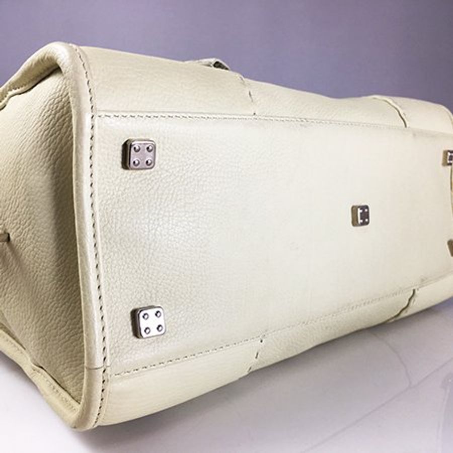 已售出*LOEWE 米白色AMAZONA全皮手提包-3
