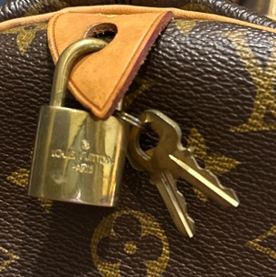 LV Louis Vuitton M41109 44 H Monogram SPEEDY 25手提波士頓包(附鎖)-18