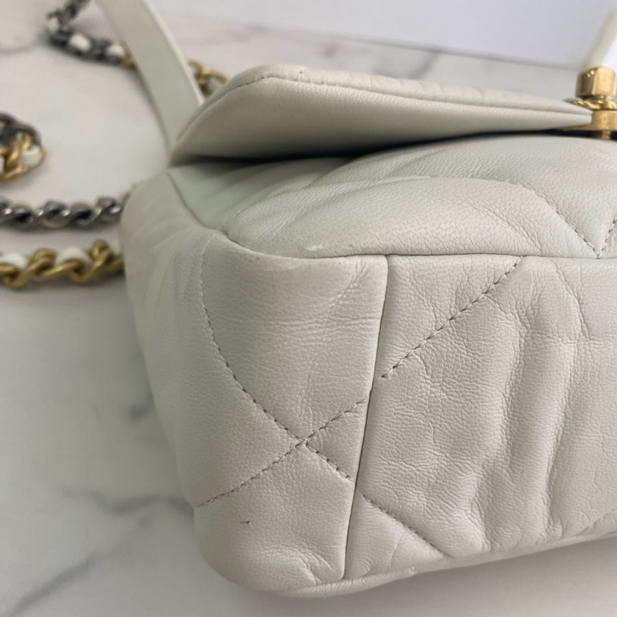 香奈兒  chanel 19 AS1160 白色 小號-6