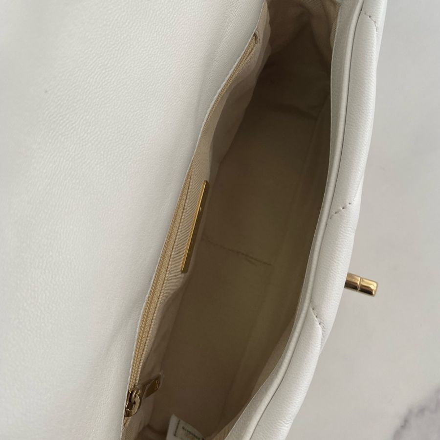香奈兒  chanel 19 AS1160 白色 小號-9