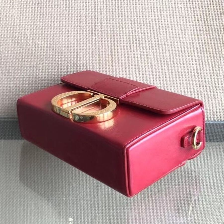 Dior迪奧 蒙田box紅色牛皮復古金扣 2019年購入-6