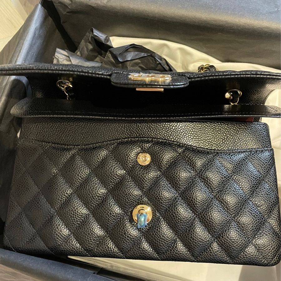 Chanel COCO CF25 荔枝皮金釦口蓋包 FLAPBAG-7