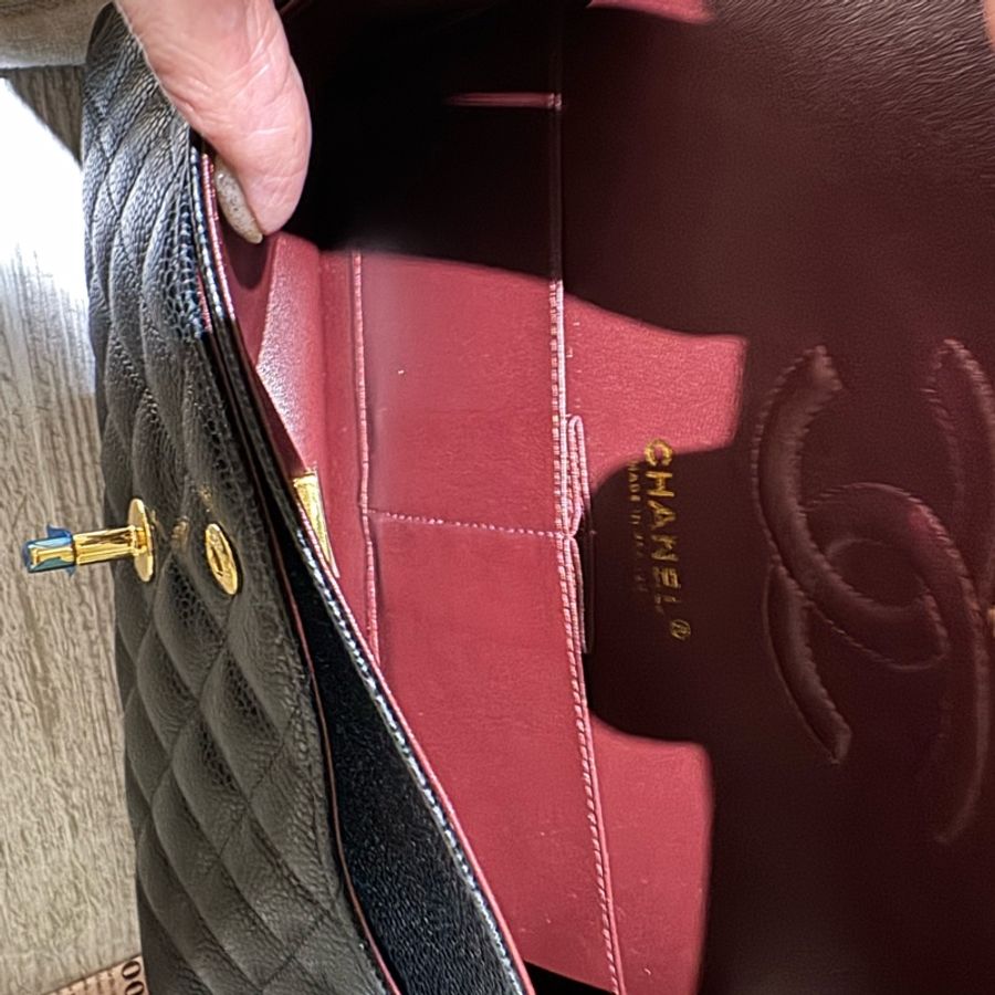 Chanel COCO CF25 荔枝皮金釦口蓋包 FLAPBAG-15