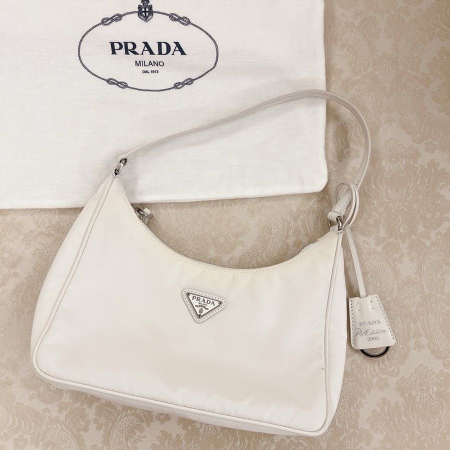 Prada白色尼龍肩背包-0