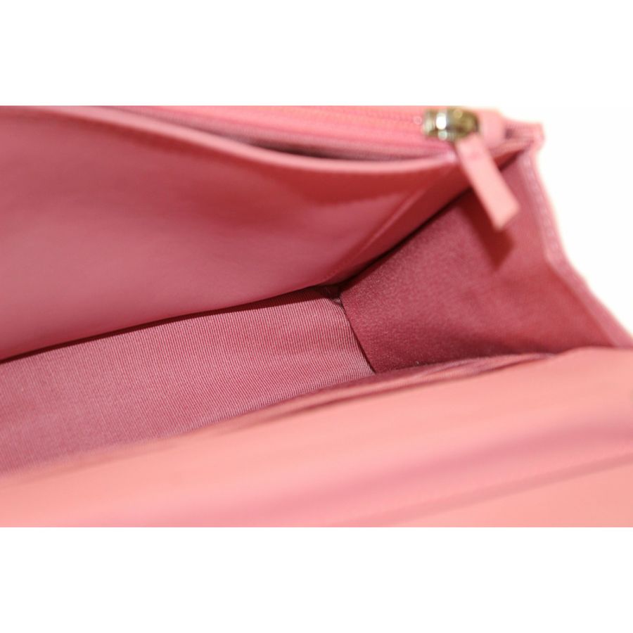 Chanel Pink Quilted Lambskin Leather Wallet On Chain WOC Messenger Bag-19
