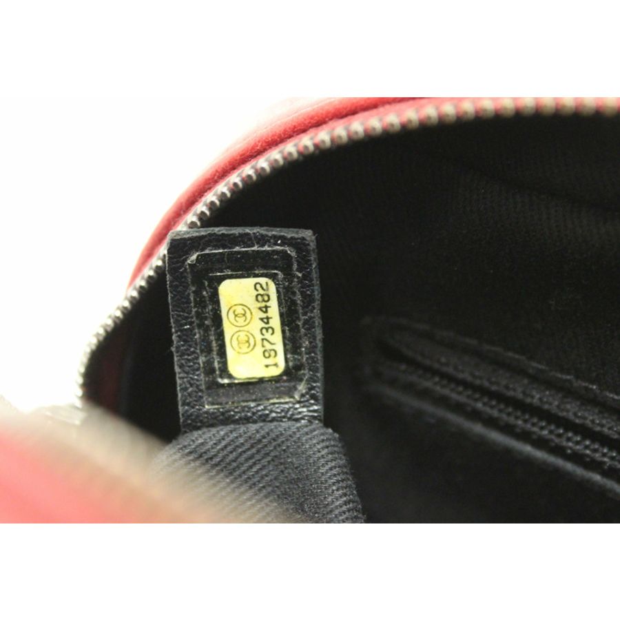 Chanel Red Aged Calfskin Leather Quilted Medium Easy Flap Shoulder Bag-12