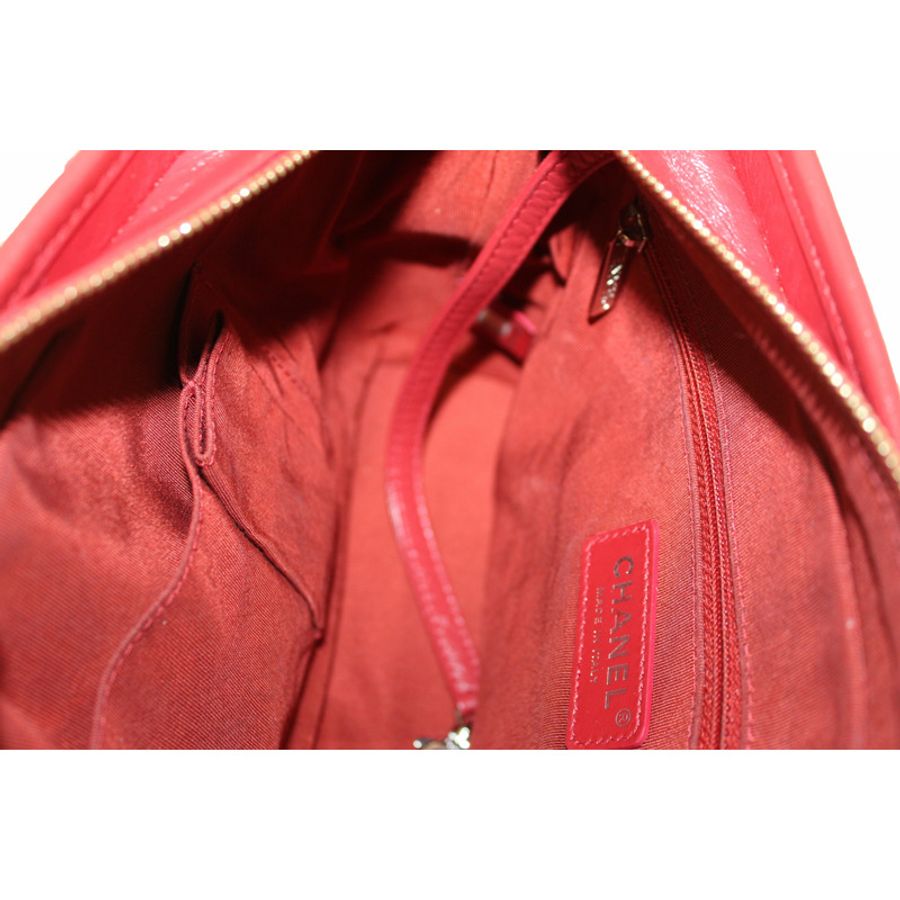 Chanel Red Aged Calfskin Leather Small Gabrielle Hobo Crossbody Bag-12