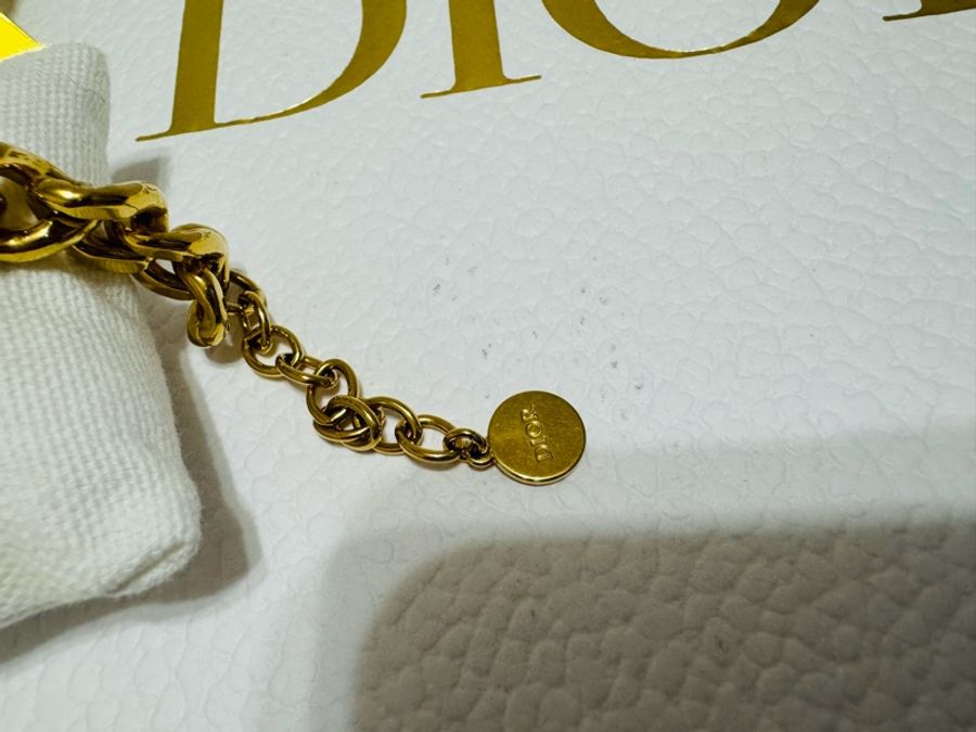 Dior 經典中性手鍊,黃金色-7