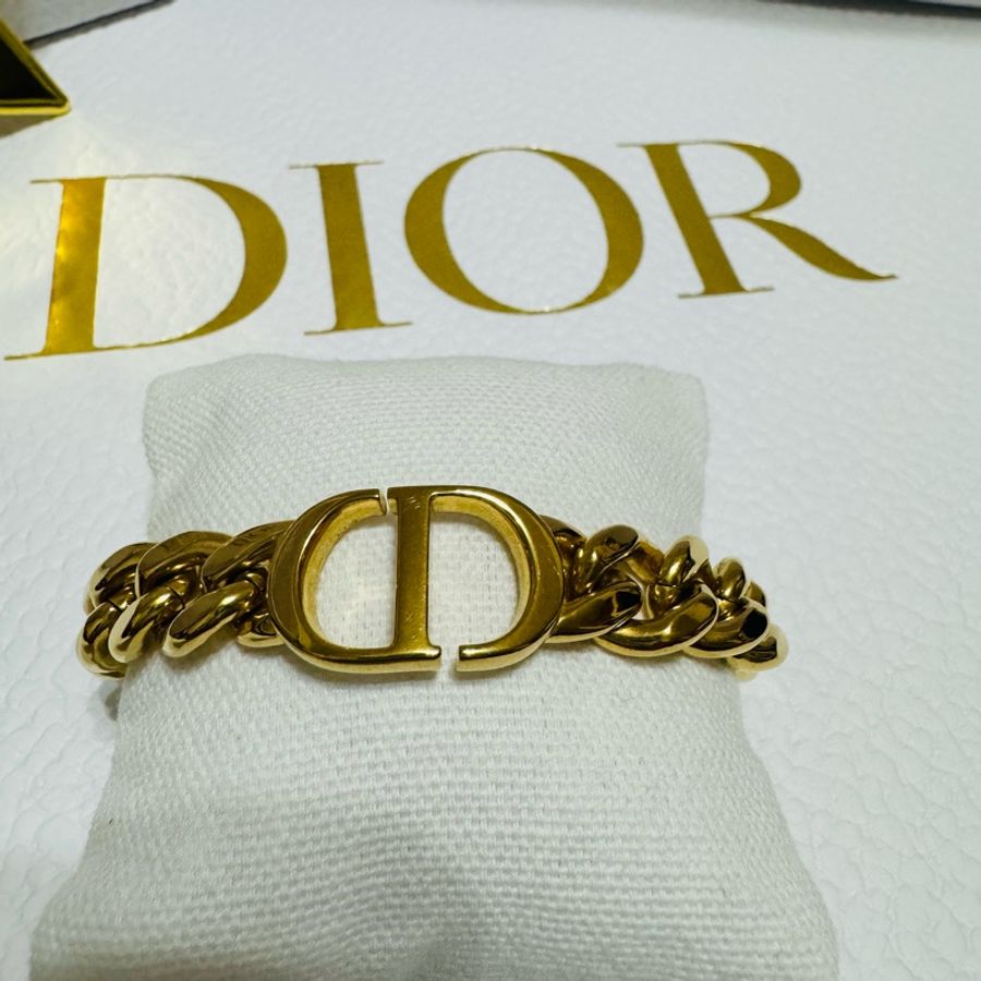 Dior 經典中性手鍊,黃金色-8