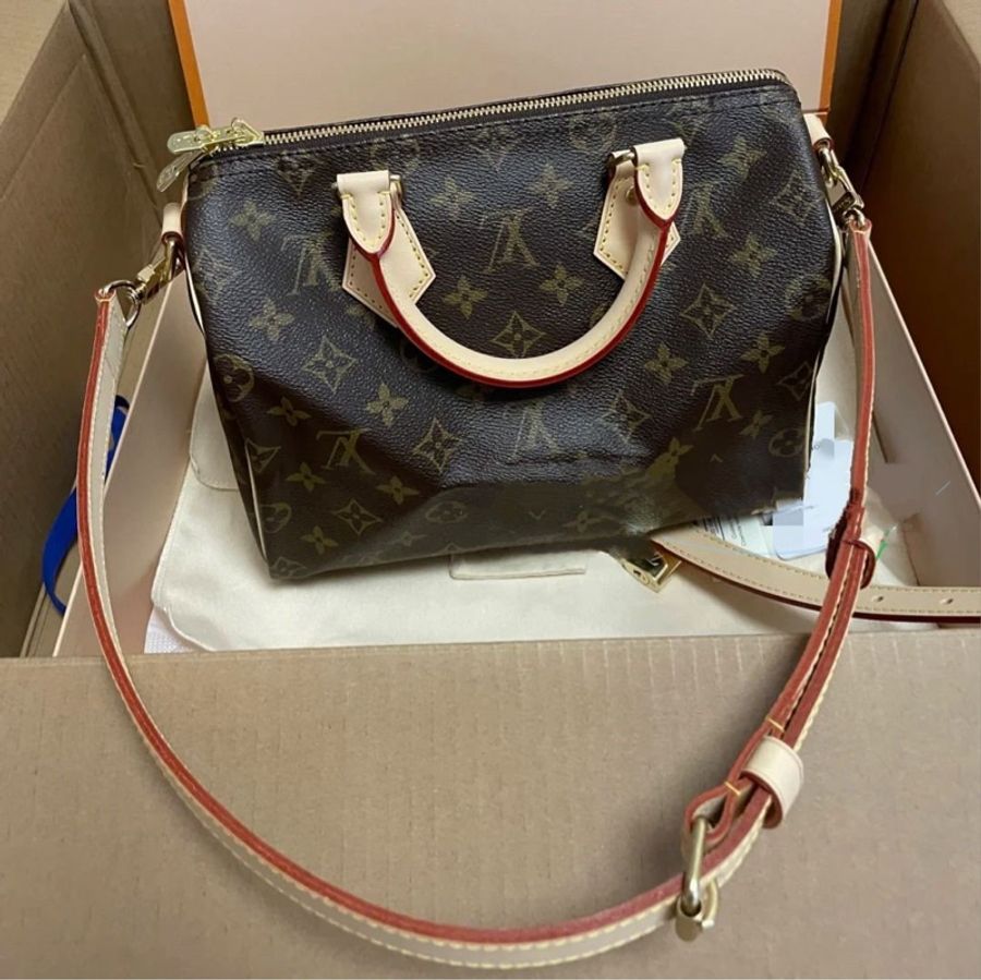 LV 路易威登 SPEEDY 25 手袋 (配肩帶)枕頭包 肩背包 手提包 斜挎包 現貨 單肩包 M41113-6