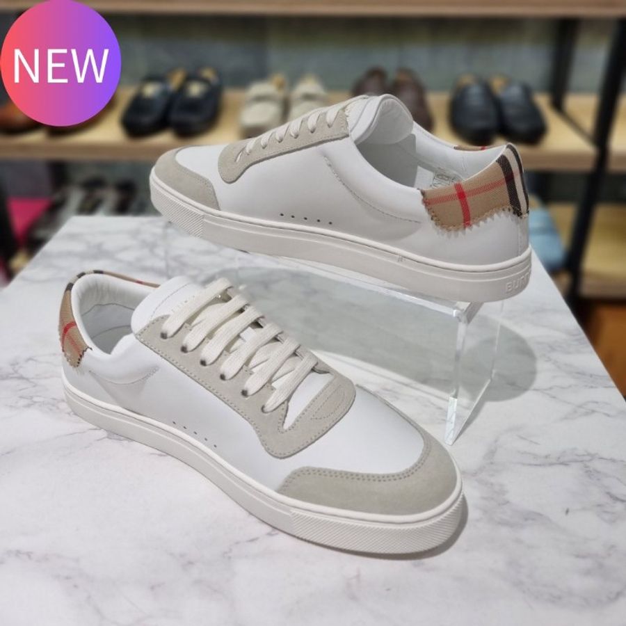 Burberry 男款 80664681 皮革反絨面革格紋運動鞋 IT40.5/41/42 (購買請告知所需尺寸)【促銷品】-0
