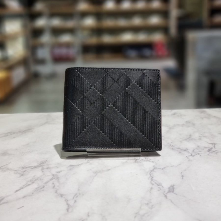 Burberry 80783491 格紋壓花雙折錢夾《當季專櫃正售★全新商品 》-1