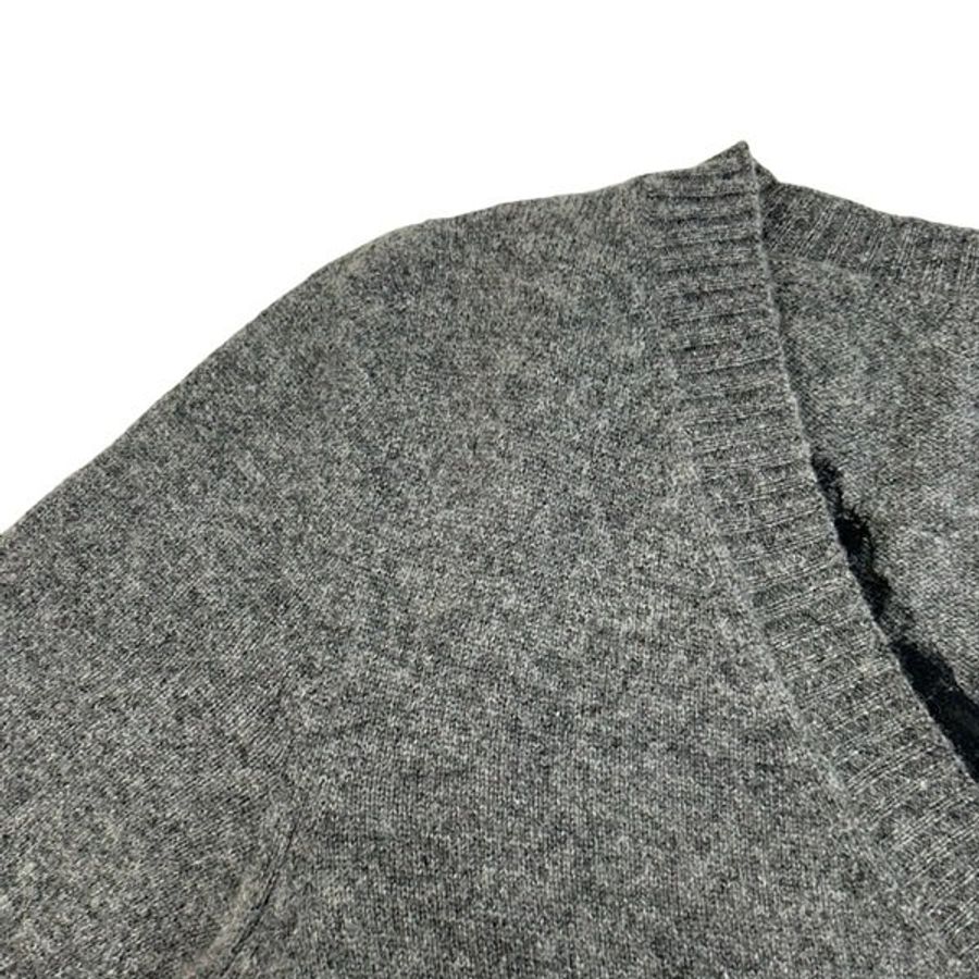 九成新 GUCCI 灰色 喀什米爾 V領 針織 短袖上衣 T-Shirt Xs-3