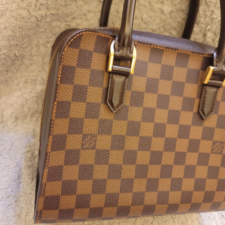 🎊斷捨離出清🎊LOUIS VUITTON LV N51155 棋盤格  Triana 手提包 豆腐包-6