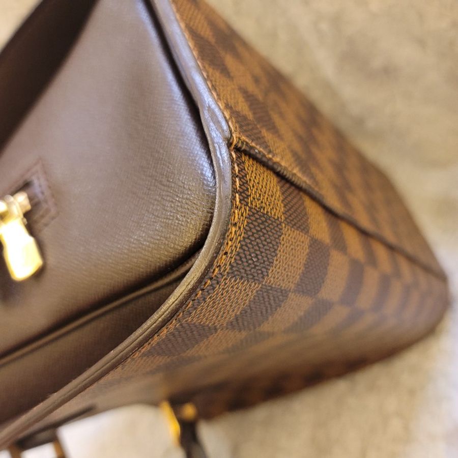 🎊斷捨離出清🎊LOUIS VUITTON LV N51155 棋盤格  Triana 手提包 豆腐包-26