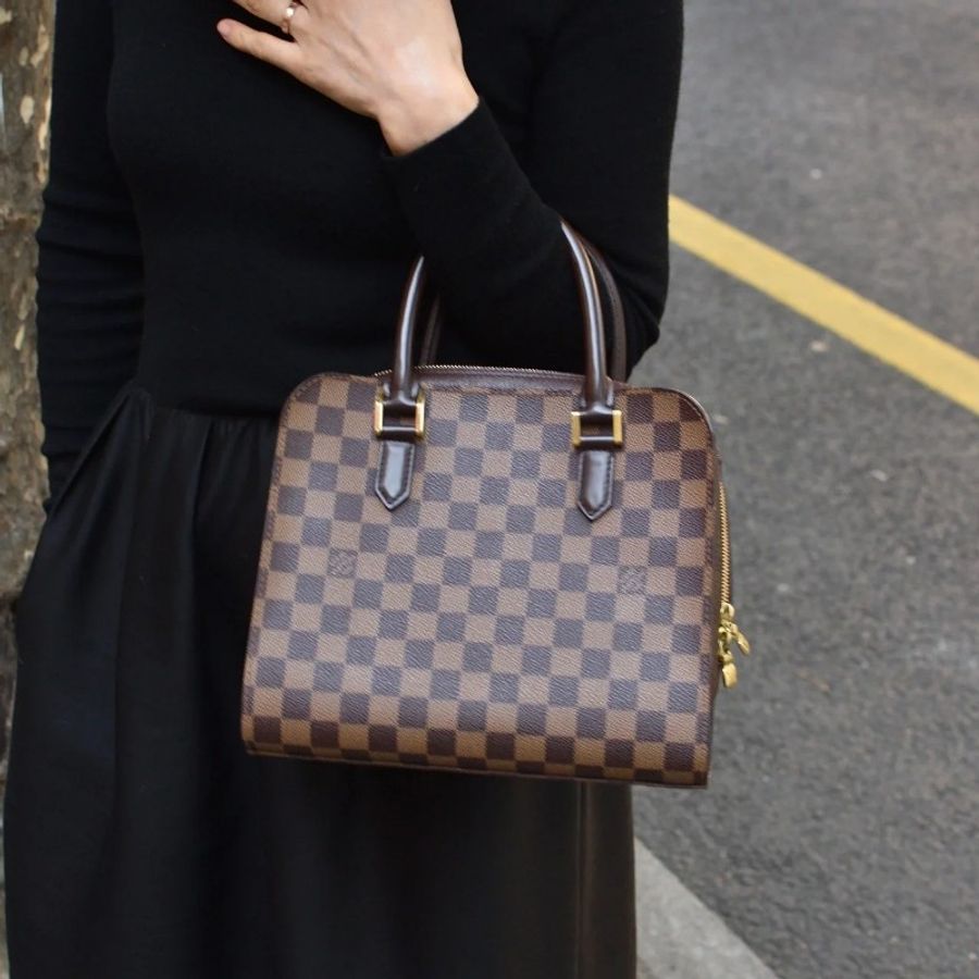 🎊斷捨離出清🎊LOUIS VUITTON LV N51155 棋盤格  Triana 手提包 豆腐包-47