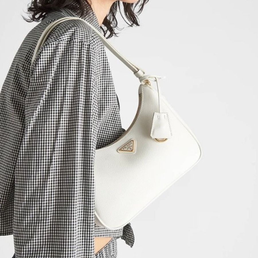 PRADA Re Edition Saffiano皮革肩背包 背帶可調-0