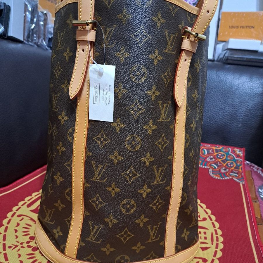 罕見極美品/LV/大號水桶包/肩背+手提/原皮無翻修-0