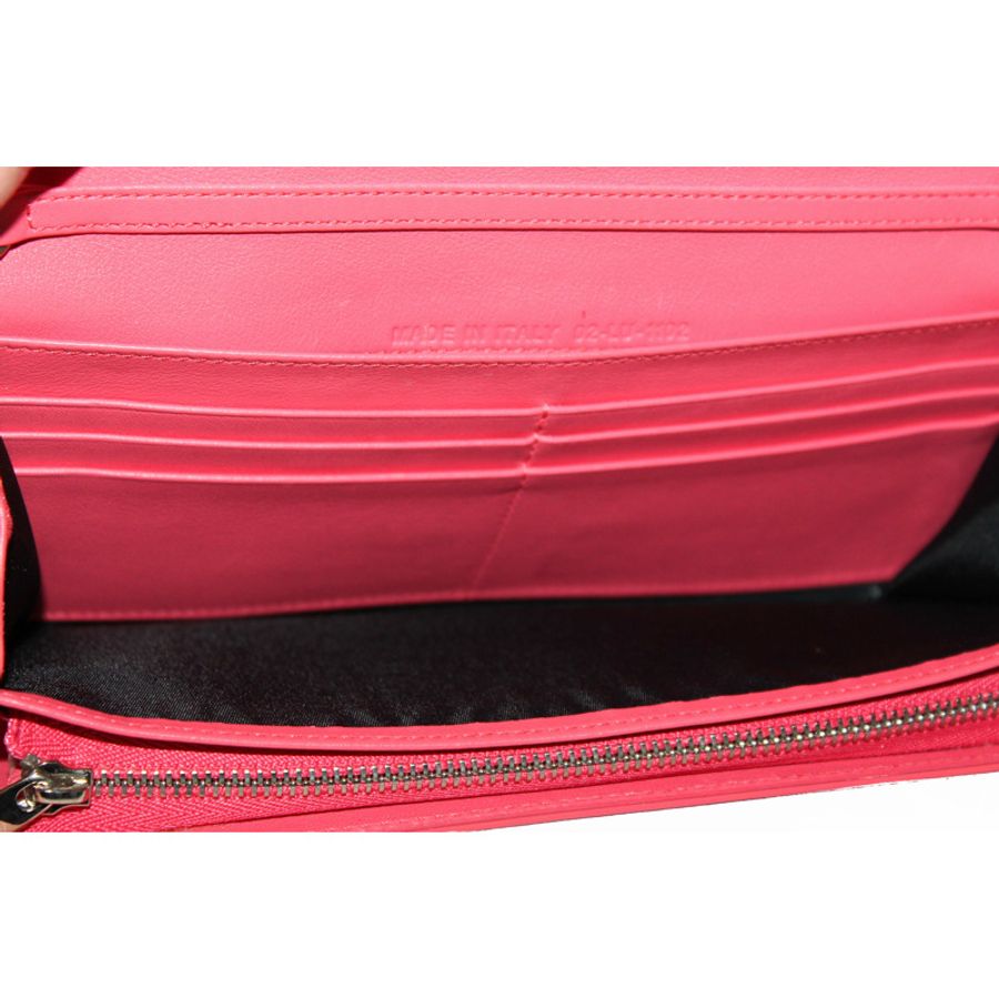 Christian Dior Coral Red Patent Cannage Miss Dior Rendezvous Wallet-22