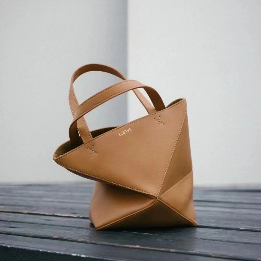 Loewe Puzzle Fold mini 亮面小牛皮托特 斜背包-1