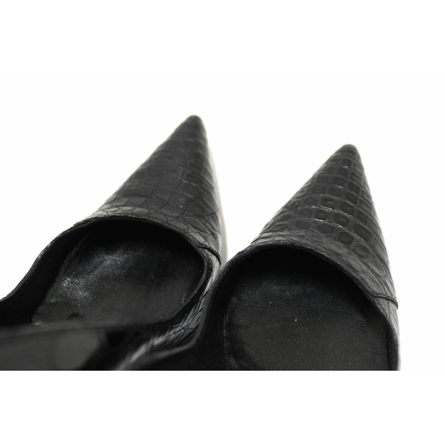 Gucci Black Crocodile Closed Toe Pumps Shoes Size 5.5B-31