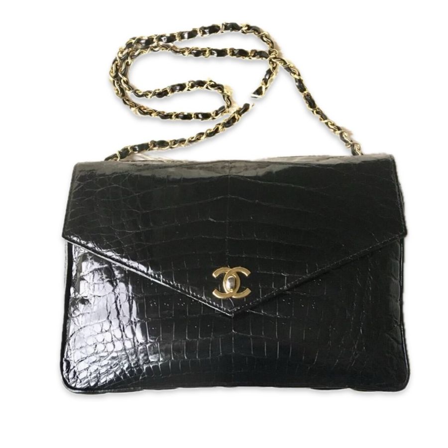 🔻双11限時降價⏳CHANEL Vintage收藏品🖤古董鱷魚皮Flap中號信封包-6