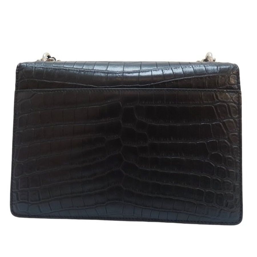 八成新 SAINT LAURENT 黑色 壓紋皮革 Sunset Medium 單肩包 442906-1