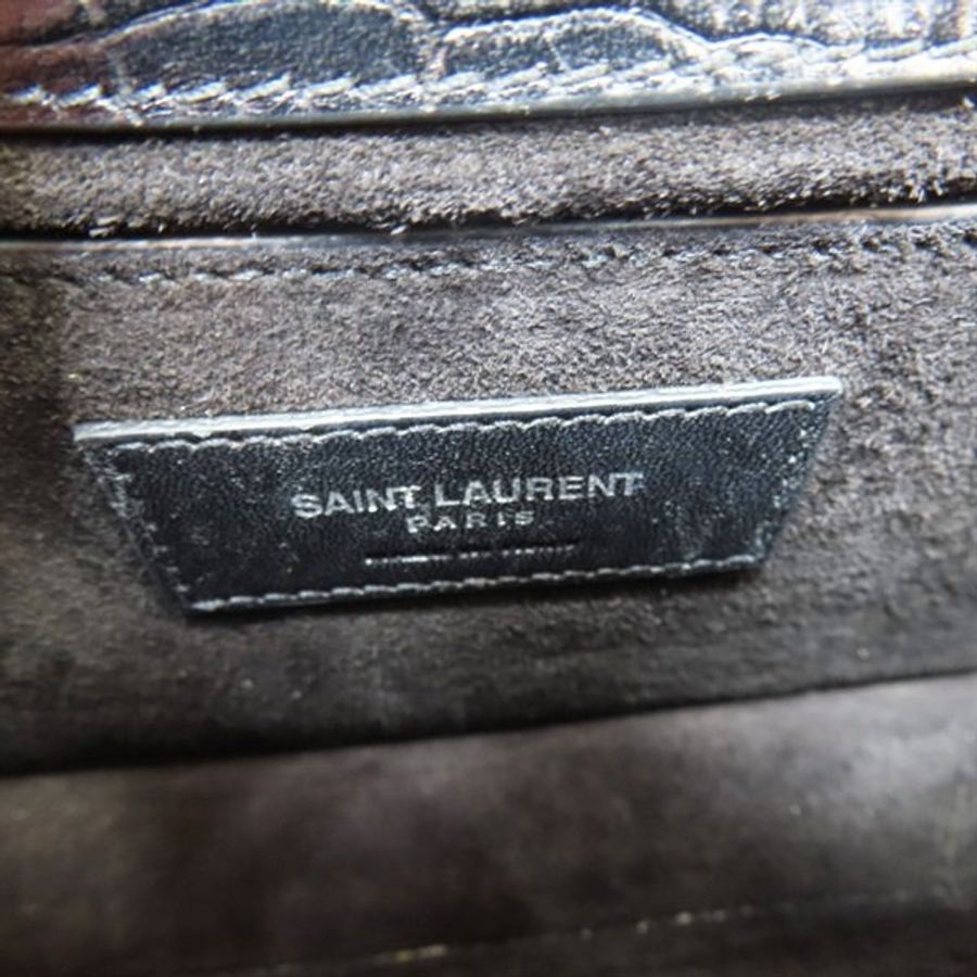 八成新 SAINT LAURENT 黑色 壓紋皮革 Sunset Medium 單肩包 442906-8