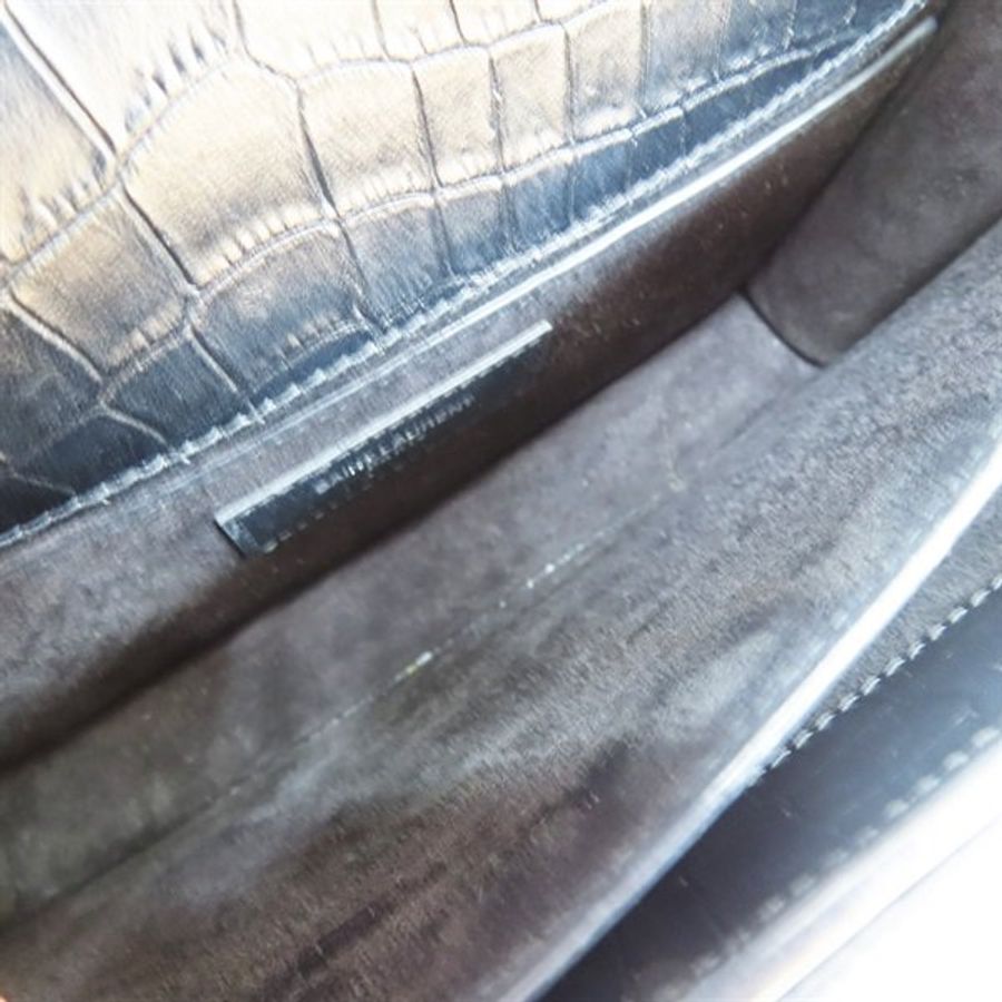 八成新 SAINT LAURENT 黑色 壓紋皮革 Sunset Medium 單肩包 442906-11