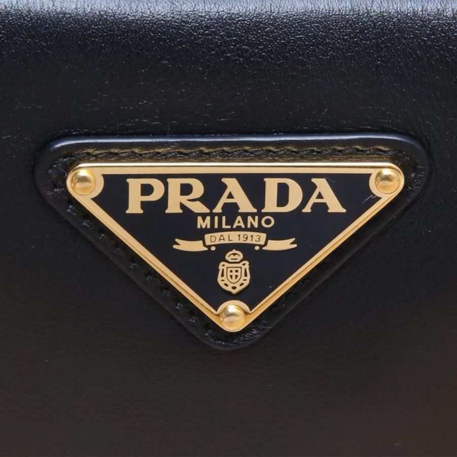 PRADA(普拉達) Triangle 秀款 雙子三角包 拼色 金扣-5