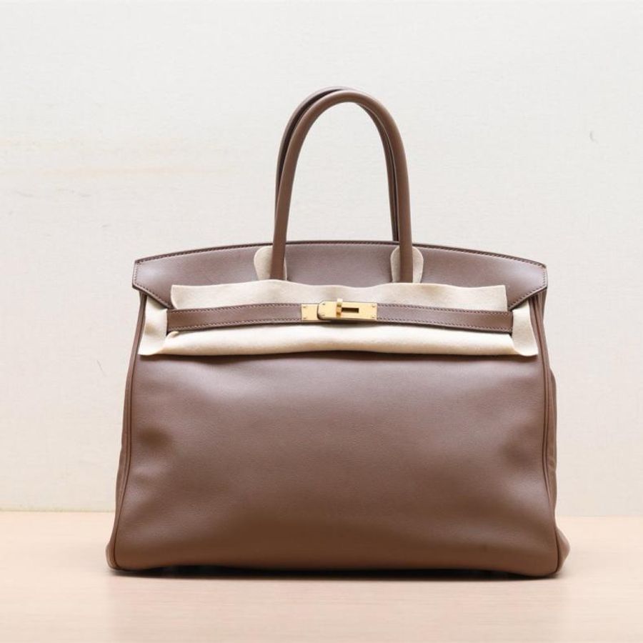 HERMES(愛馬仕) Birkin 35 3G栗子色 Swift皮 框M 金扣-0