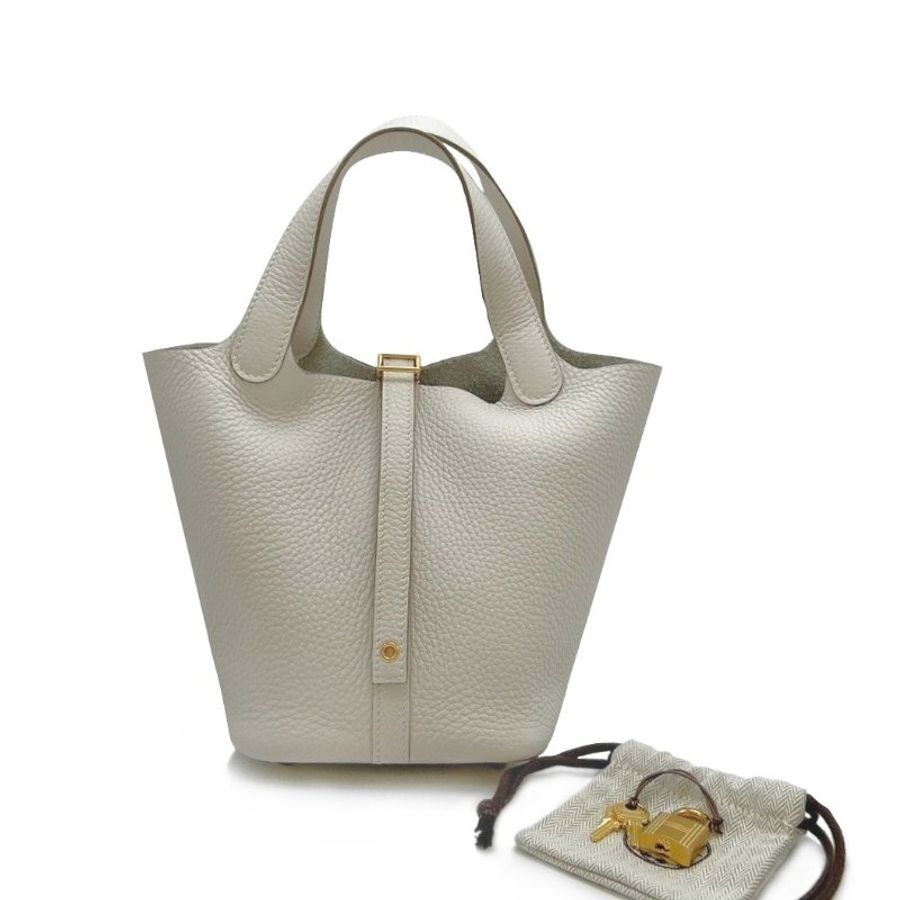 HERMES Pincton 18 - 奶灰白金-1