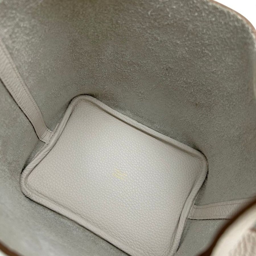 HERMES Pincton 18 - 奶灰白金-2