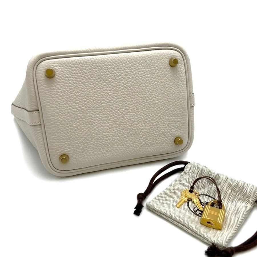 HERMES Pincton 18 - 奶灰白金-3