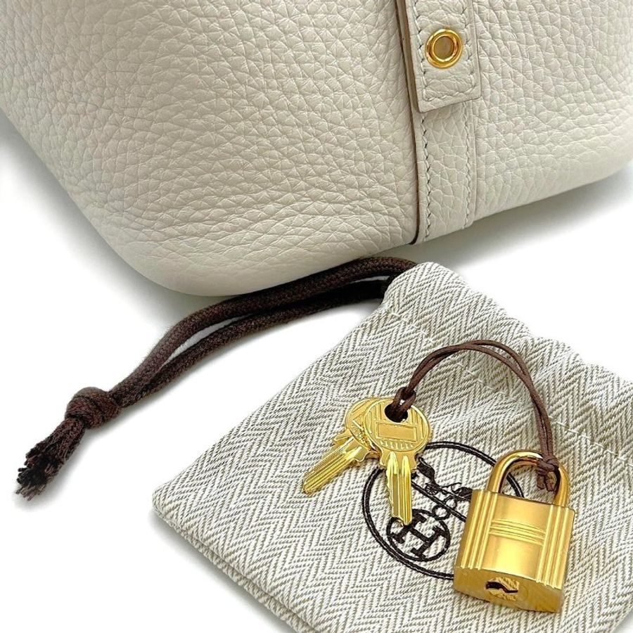 HERMES Pincton 18 - 奶灰白金-4