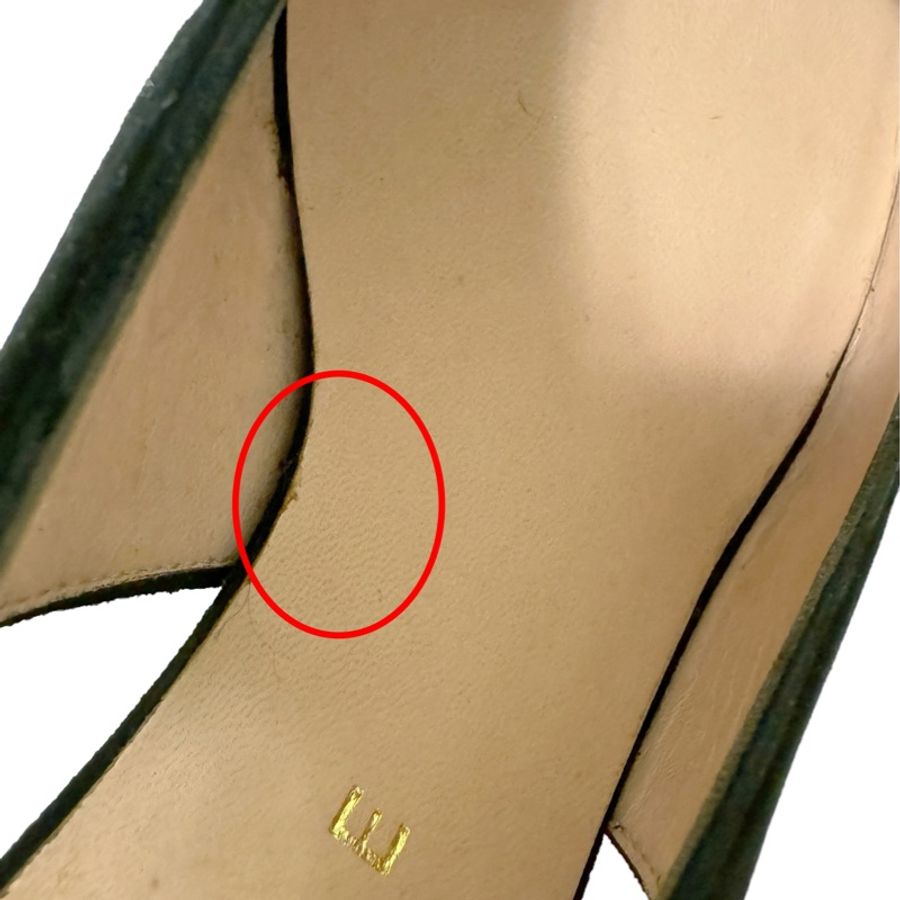 🍒CELINE 高級黑絨繡金線露跟中跟鞋 size:38/ 2F240811-1-14
