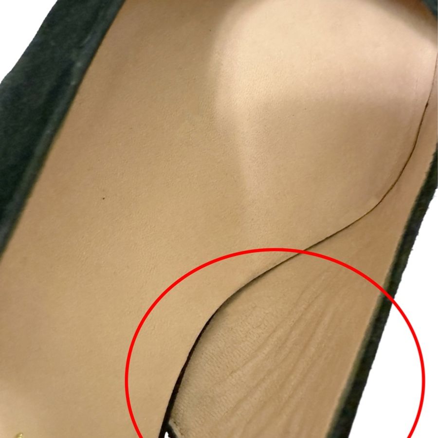 🍒CELINE 高級黑絨繡金線露跟中跟鞋 size:38/ 2F240811-1-16