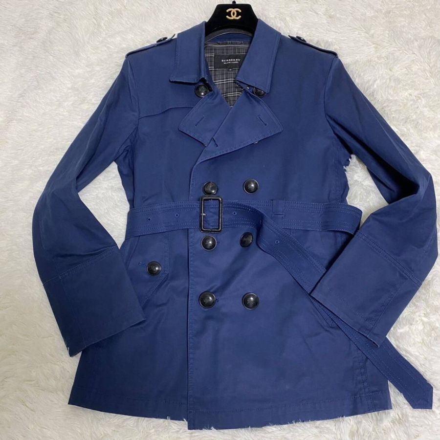 Burberry 內格紋風衣(海軍藍/M)-10