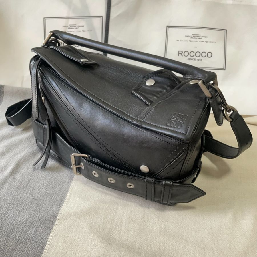 💯真品❗️【LOEWE】Puzzle Biker Bag in medium size。中號napa真皮騎士puzzle 手袋（特別款）-0