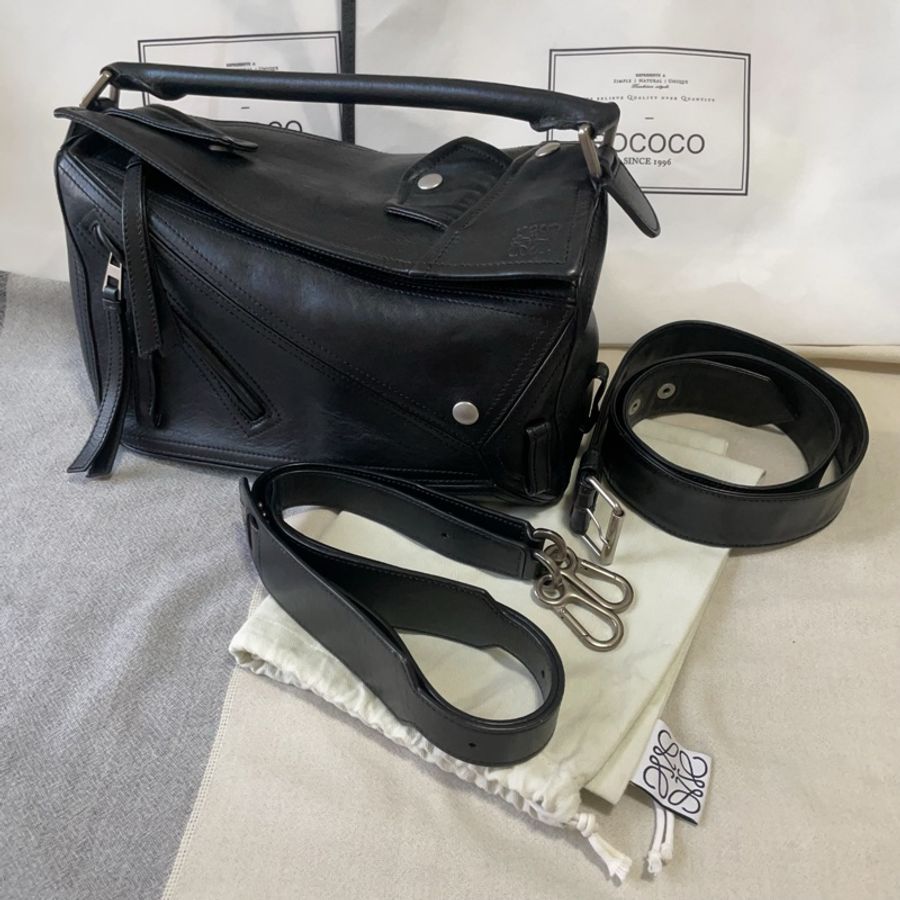 💯真品❗️【LOEWE】Puzzle Biker Bag in medium size。中號napa真皮騎士puzzle 手袋（特別款）-1