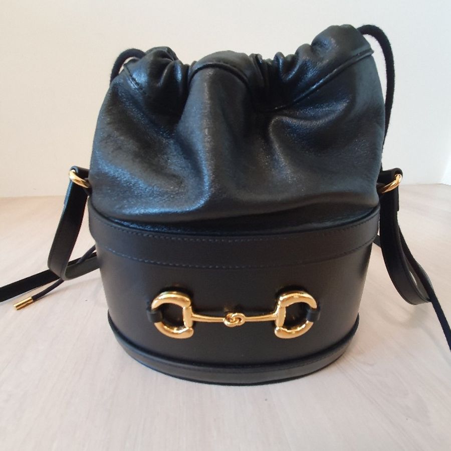 Gucci 1955 bucket bag 馬銜扣水桶包 黑色牛皮 楊冪同款-1