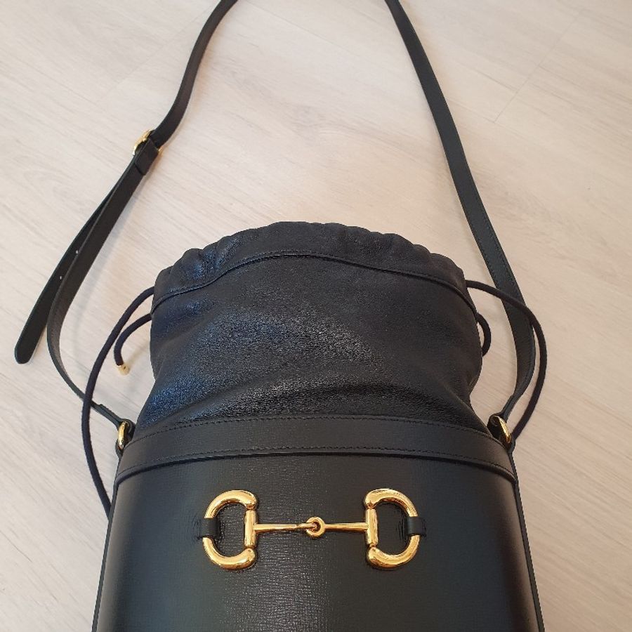 Gucci 1955 bucket bag 馬銜扣水桶包 黑色牛皮 楊冪同款-8