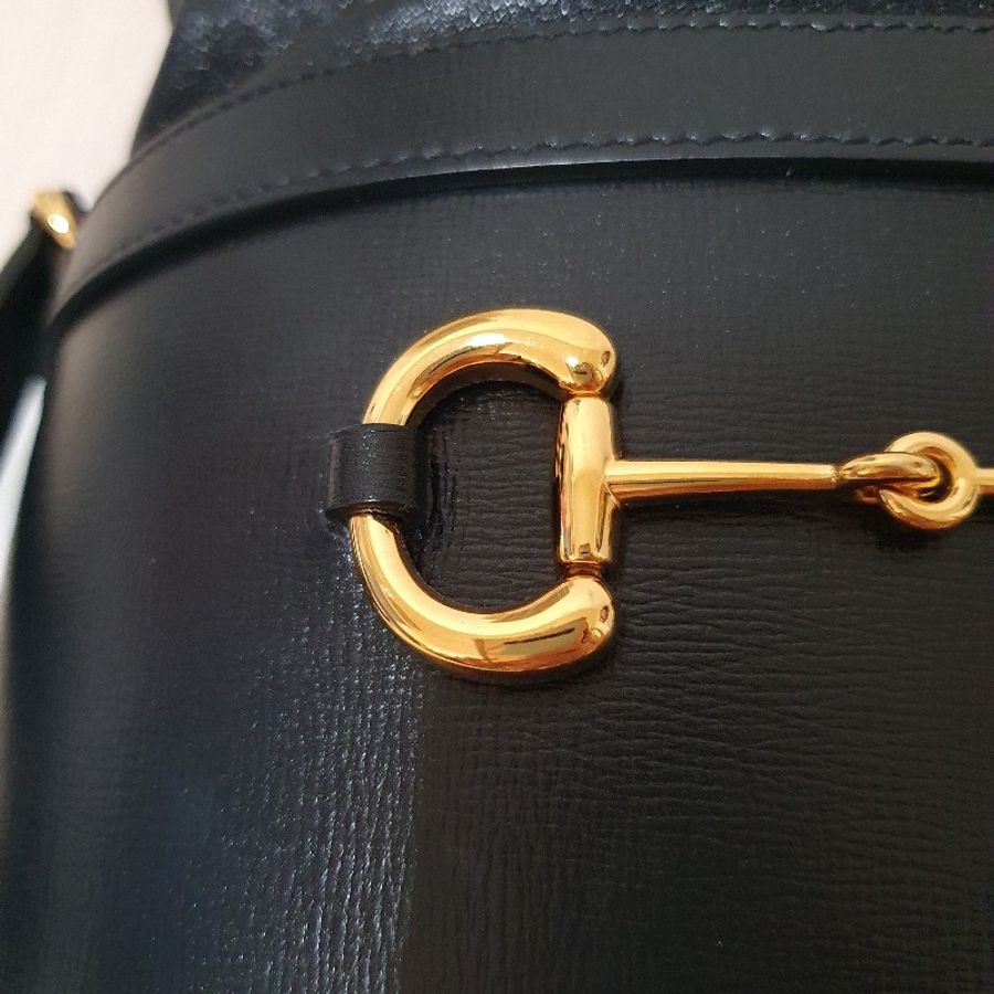 Gucci 1955 bucket bag 馬銜扣水桶包 黑色牛皮 楊冪同款-29