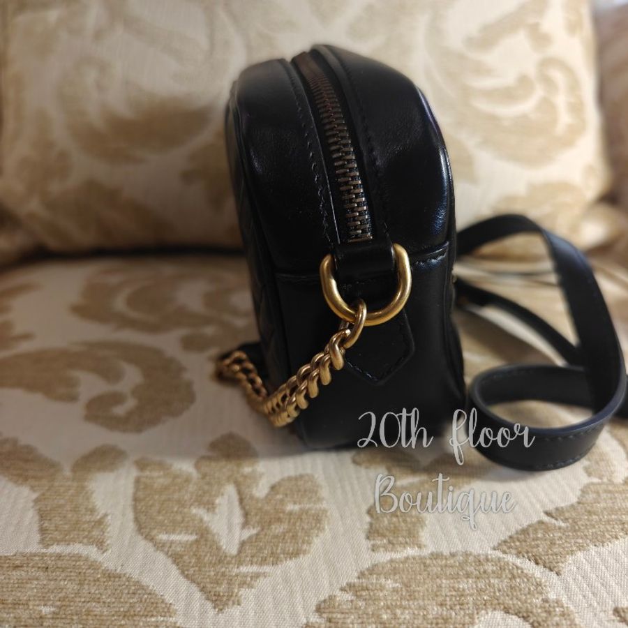 Gucci marmont 馬夢 馬蒙 黑色 相機包 斜揹包 手提包 鍊條包 鏈條包 小包 手袋-10