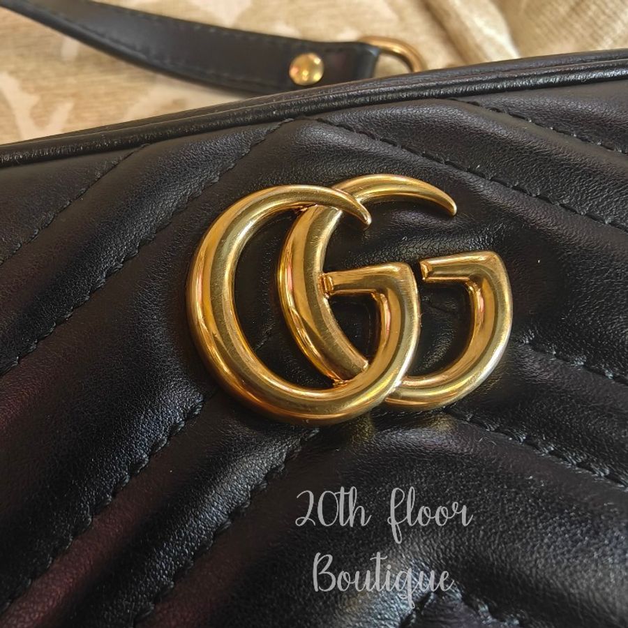 Gucci marmont 馬夢 馬蒙 黑色 相機包 斜揹包 手提包 鍊條包 鏈條包 小包 手袋-25