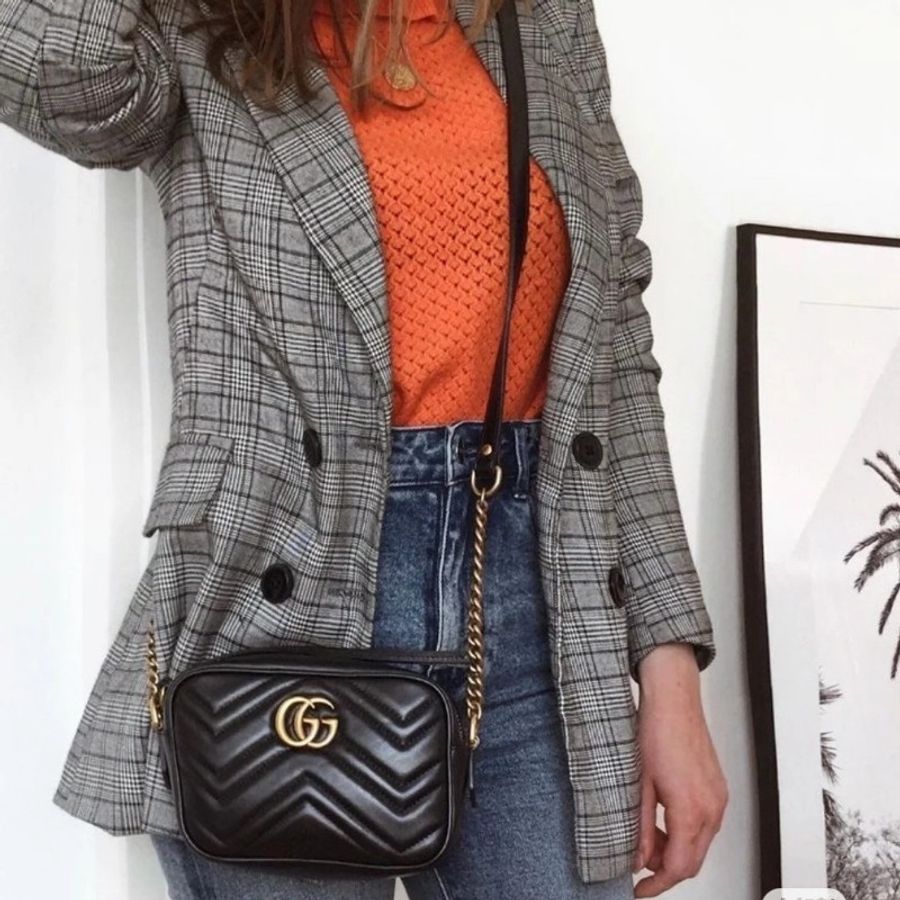 Gucci marmont 馬夢 馬蒙 黑色 相機包 斜揹包 手提包 鍊條包 鏈條包 小包 手袋-30