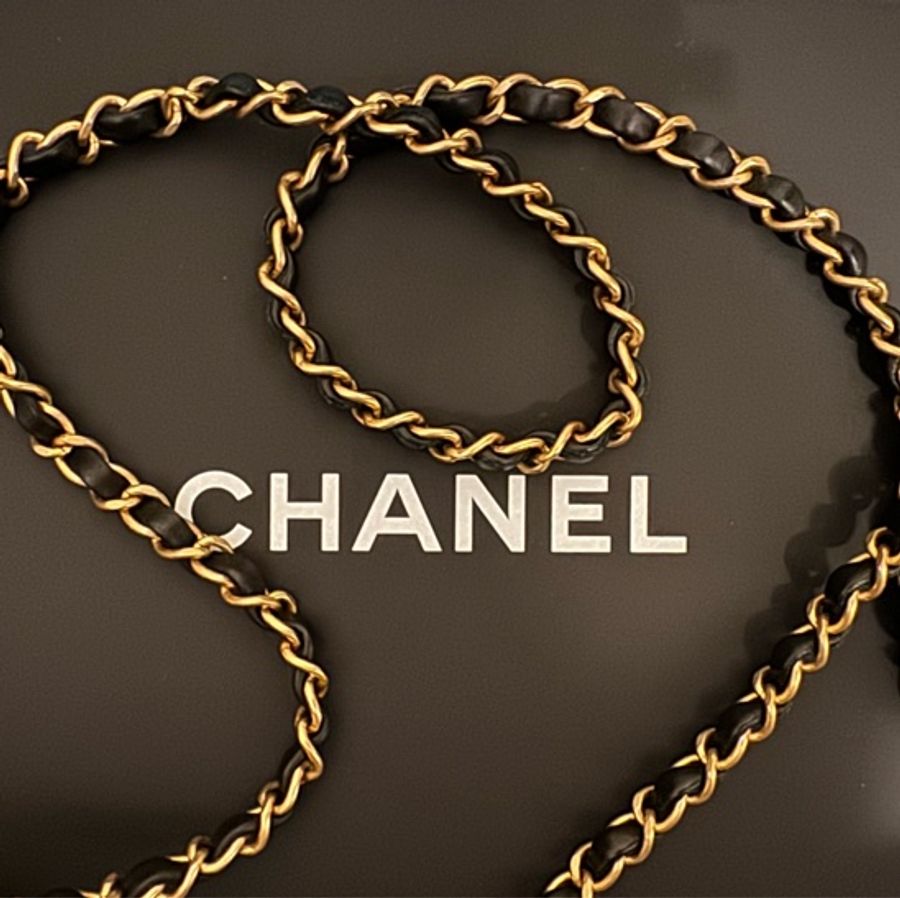 Chanel金扣 可斜背可單肩背手袋-10