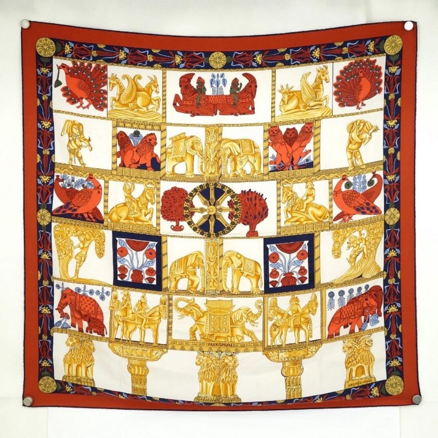 🍂超甜價🌞Hermès 愛馬仕 大方巾 絲巾 披肩 真絲 silk scarf 圍巾-1