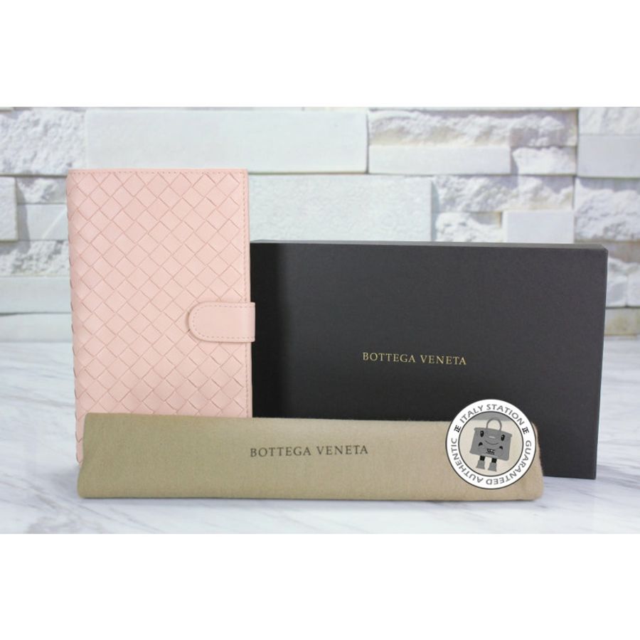 Bottega Veneta 114074 V001N Intrecciato Nappa Intrecciato Woven Leather Flamingo / 6813 Leather Long Wallet-5