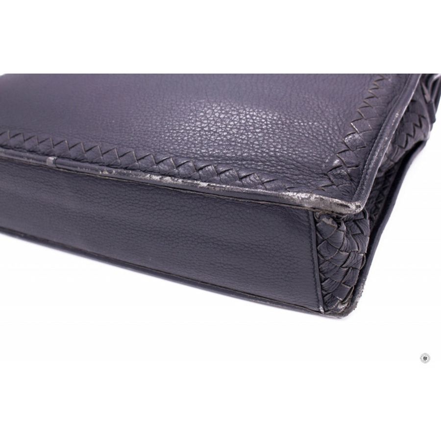Bottega Veneta Vintage Briefcase Black Lambskin Briefcases-5